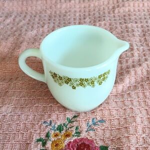 Pyrex Corning green crazy daisy creamer